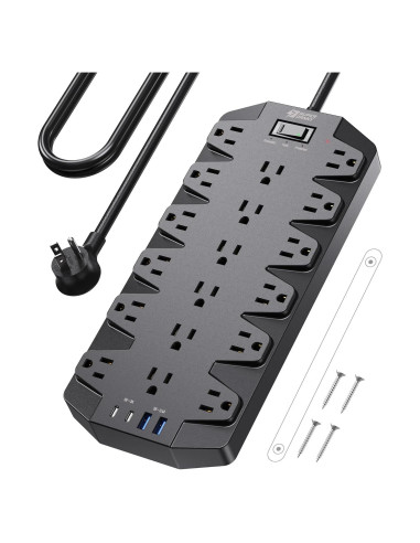 Regleta de Protección SUPERDANNY 18 Salidas AC 4 USB 1.98m