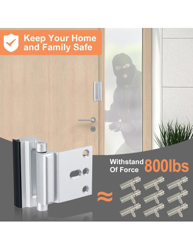 Cerradura de Seguridad Husfunov 2 Pack Metálica Plata 800 lbs