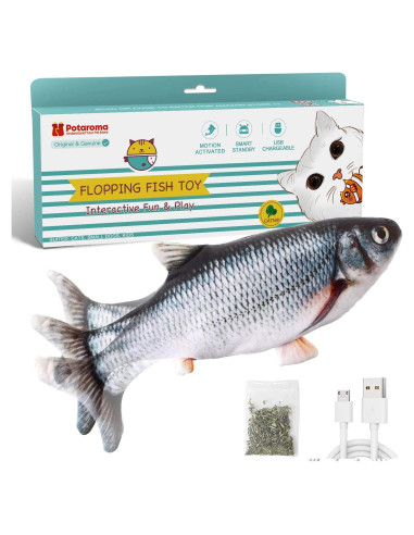 Juguete Interactivo para Gatos Potaroma Pez Flop 26,67 cm