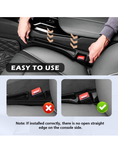 Relleno Espacio Asientos Coche Figpade PU Negro 42.7x5.5cm
