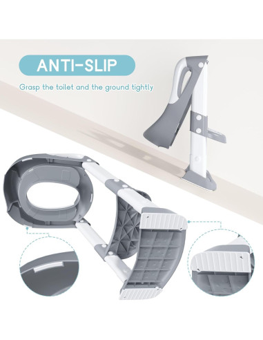 Asiento de Entrenamiento para Baño COOSEYA Gris Plegable