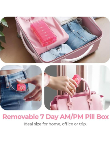 Organizador de Pastillas AUVON XL Semanal 2 Veces al Día Rosa