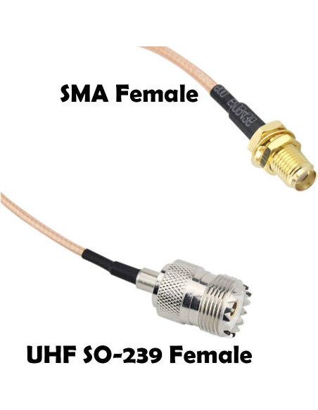 Cable Adaptador Antena SMA Femenino a UHF 15.24 cm TengKo Cable Adaptador Antena SMA Femenino a UHF 15.24 cm TengKo