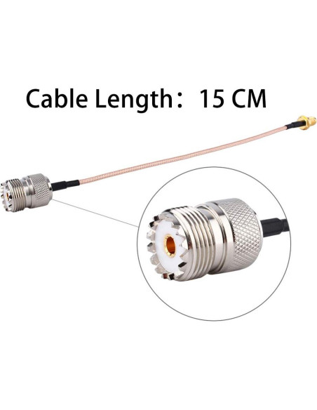 Cable Adaptador Antena SMA Femenino a UHF 15.24 cm TengKo Cable Adaptador Antena SMA Femenino a UHF 15.24 cm TengKo