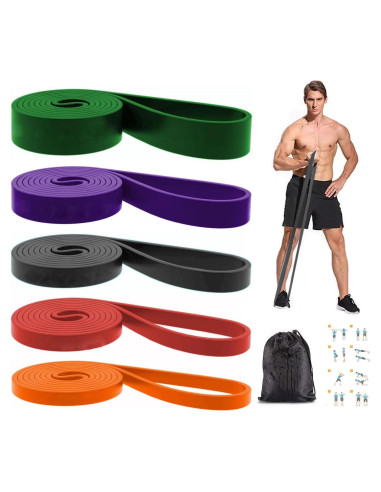 Set de Bandas de Resistencia WSAKOUE 5 Niveles 2.3-56.7 kg