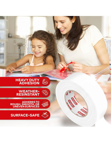Cinta Doble Cara XFasten Transparente 2.54 cm x 18.29 m - 3 Piezas