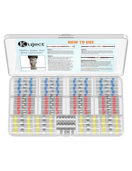 Kit de Conectores Termoretráctiles Kuject 120PCS IP67 Kit de Conectores Termoretráctiles Kuject 120PCS IP67