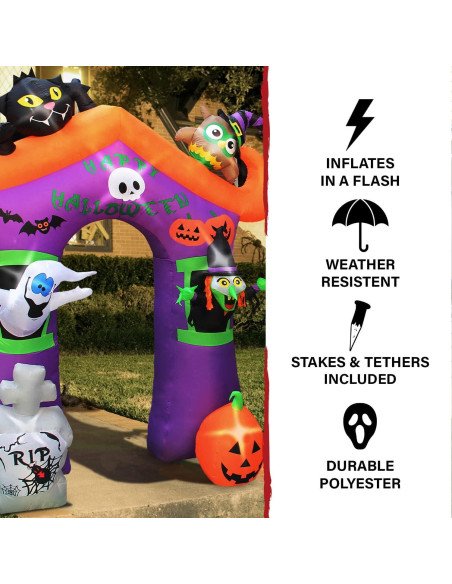 Arco Inflable de Halloween Haunted Hill Farm 3.05m con Luces Arco Inflable de Halloween Haunted Hill Farm 3.05m con Luces