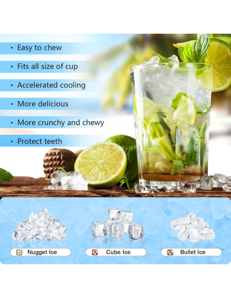 Fabricador de Hielo Nugget Antarctic Star 34Lbs/24H Acero Inoxidable Fabricador de Hielo Nugget Antarctic Star 34Lbs/24H Acero Inoxidable