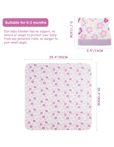 Conjunto de Swaddle y Gorro de Algodón DRESHOW para Bebés Conjunto de Swaddle y Gorro de Algodón DRESHOW para Bebés