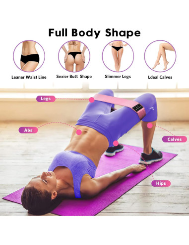 Bandas de Resistencia Renoj RB3-Pinks para Yoga y Ejercicio