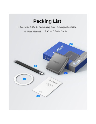 Disco SSD Externo ORICO A20PLUS 2TB USB 3.2 2000MB/s