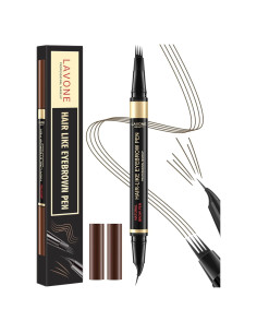 Lápiz de Cejas 2-en-1 LAVONE Microblading Marrón Ceniza