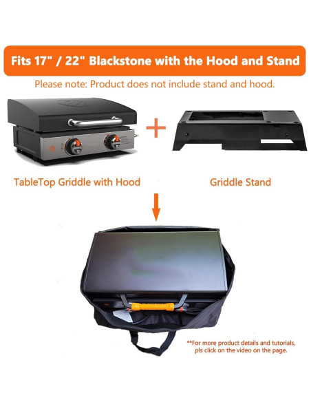 Bolsa de Transporte BQMAX para Plancha Blackstone 17/22 con Soporte Bolsa de Transporte BQMAX para Plancha Blackstone 17/22 con Soporte