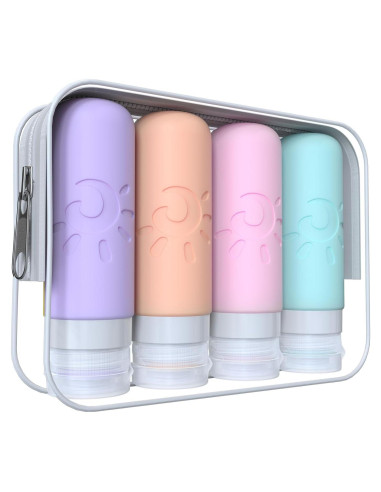 Botellas de Viaje Silicona Zafit 3oz A Prueba de Fugas Multicolor