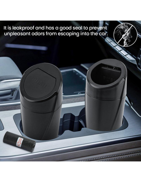 Bote de Basura para Auto EMVANV 2 Pcs Negro Impermeable Bote de Basura para Auto EMVANV 2 Pcs Negro Impermeable