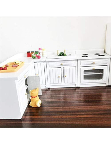 Juego de Muebles de Cocina Miniatura Hiawbon 15 Piezas Juego de Muebles de Cocina Miniatura Hiawbon 15 Piezas