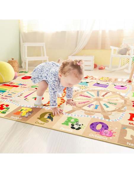 Alfombra Educativa Beige B BENRON 3x5 Pies Antideslizante Alfombra Educativa Beige B BENRON 3x5 Pies Antideslizante