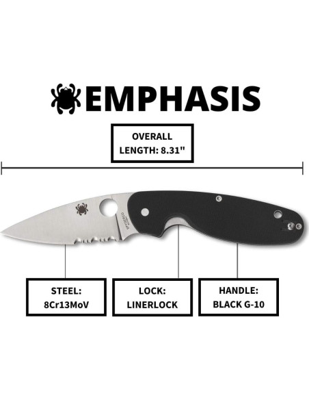 Cuchillo Plegable Spyderco Emphasis 9.09 cm Acero Inoxidable Cuchillo Plegable Spyderco Emphasis 9.09 cm Acero Inoxidable