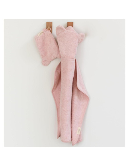 Conjunto de Toalla de Baño con Capucha Bella Tunno Rosa Conjunto de Toalla de Baño con Capucha Bella Tunno Rosa