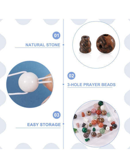 12 Juegos de Perlas Guru de Piedra Natural EEE ELECRELIVE 10mm 12 Juegos de Perlas Guru de Piedra Natural EEE ELECRELIVE 10mm