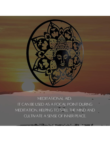 Arte de Pared de Metal Buda 61 cm Bellaa Decoración Zen