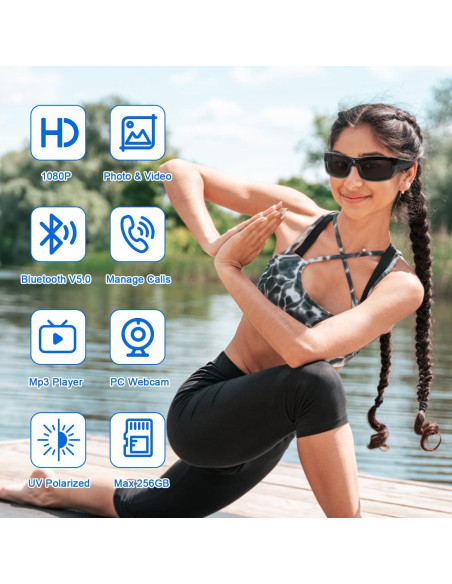 Gafas de Sol con Cámara HD 1080P Genérico K15 Bluetooth Gafas de Sol con Cámara HD 1080P Genérico K15 Bluetooth