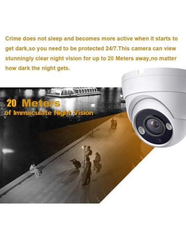 Cámara de Seguridad 4 en 1 Real HD Dome 8MP IR 20m