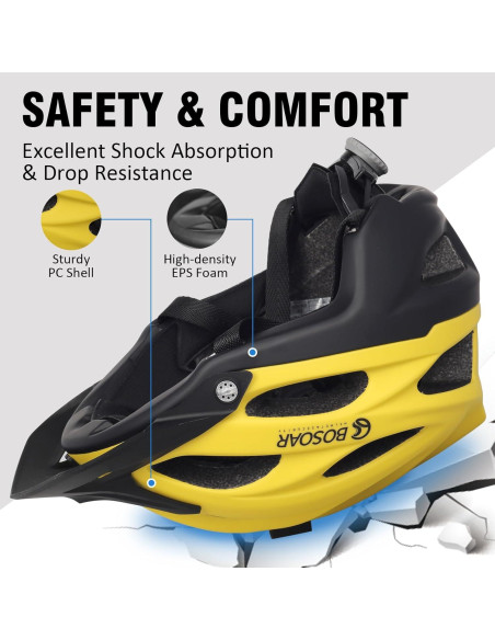 Casco de Bicicleta Bosoar GH-17 Amarillo Cromado 55-61 cm Casco de Bicicleta Bosoar GH-17 Amarillo Cromado 55-61 cm