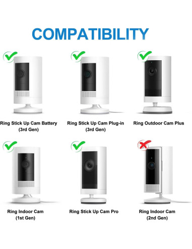 Soporte de Pared Ajustable para Cámaras de Seguridad Ring - Negro