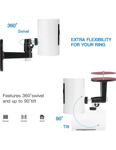 Soporte de Pared Ajustable para Cámaras de Seguridad Ring - Negro