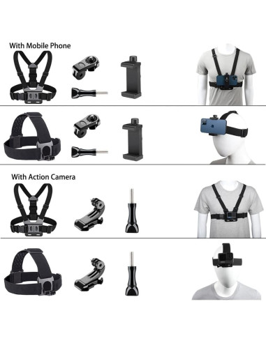 Kit de Arnés de Montaje en el Pecho TANSUO para Cámara y Smartphone