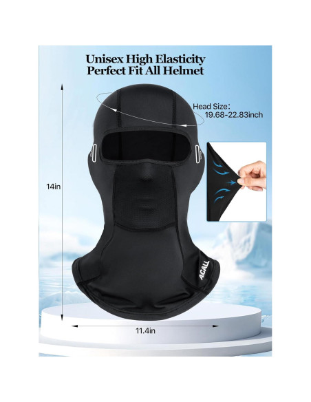 Máscara Balaclava Aicall Secado Rápido UV Unisex Negro Máscara Balaclava Aicall Secado Rápido UV Unisex Negro
