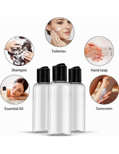 Paquete de 5 Botellas de Viaje DNSEN 100 ml Aprobadas por TSA