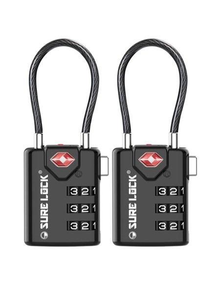 Candados de Viaje Sure Lock TSA 2 Pack con Indicador Candados de Viaje Sure Lock TSA 2 Pack con Indicador