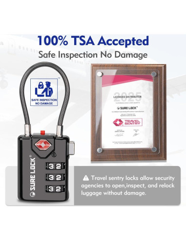 Candados de Viaje Sure Lock TSA 2 Pack con Indicador