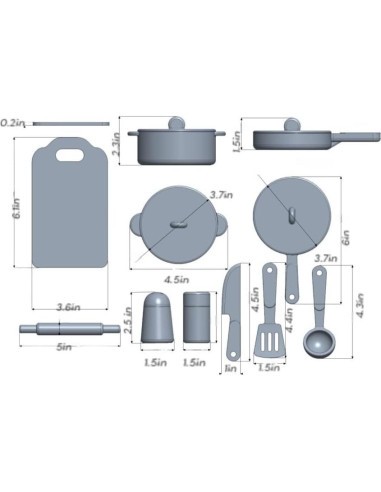Set de Cocina Infantil de Silicona Kangde - 9 Piezas Rosa