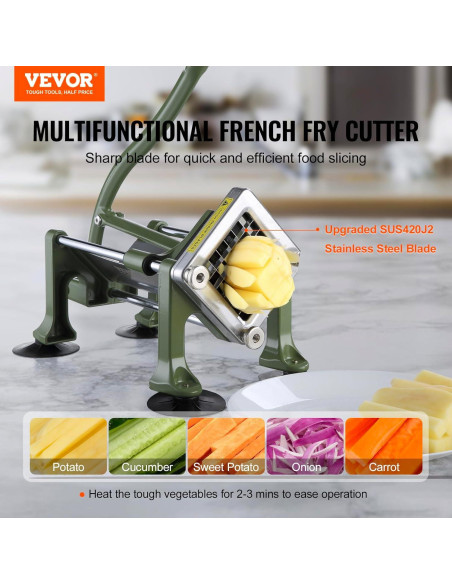 Cortador de Papas Fritas VEVOR Manual 1.27 cm Acero Inoxidable Cortador de Papas Fritas VEVOR Manual 1.27 cm Acero Inoxidable