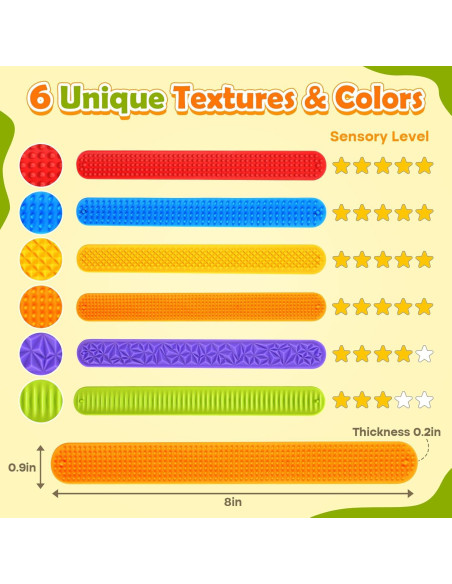 Pulseras Fidget Sensoriales KLT 6 Pack para Niños y Adultos Pulseras Fidget Sensoriales KLT 6 Pack para Niños y Adultos
