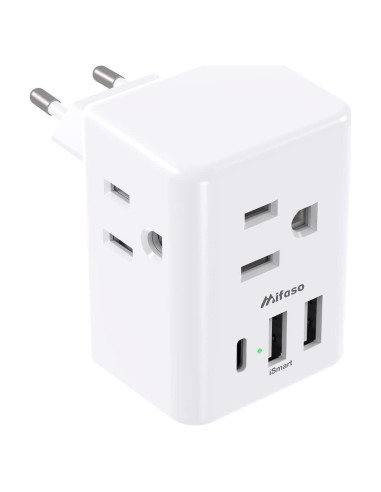 Adaptador de Enchufe de Viaje Mifaso Tipo C con USB 6 en 1