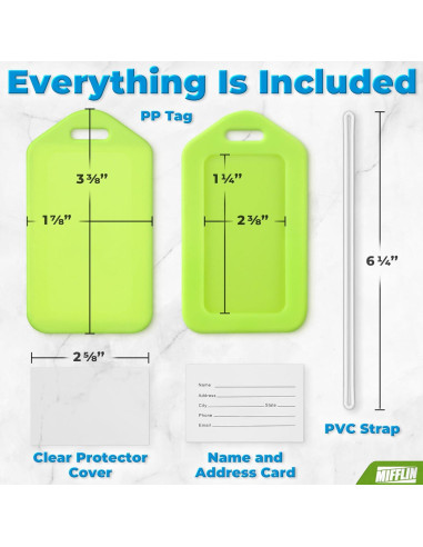 Etiquetas de Equipaje Mifflin 6 Piezas Variadas PVC