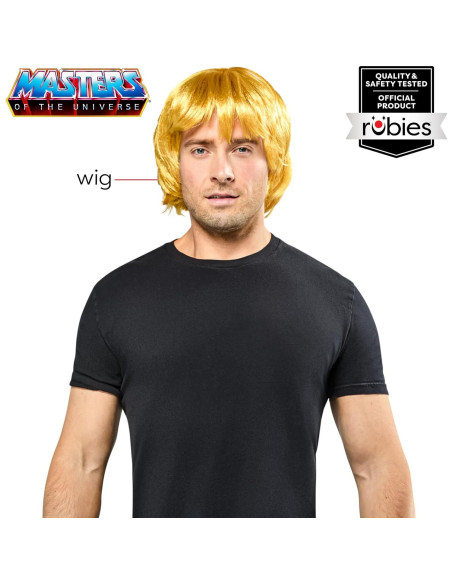 Peluca He-Man Rubies para Adultos - Licencia Oficial - Amarilla