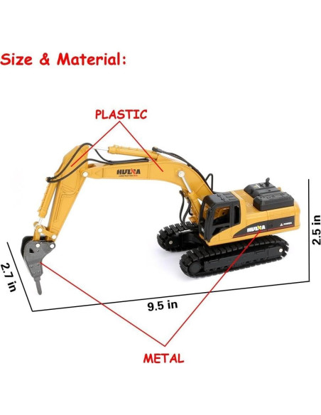 Excavadora Digger Gemini&Genius 1:50 para Niños - Vehículo de Construcción Excavadora Digger Gemini&Genius 1:50 para Niños - Vehículo de Construcción