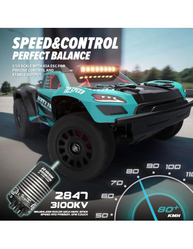 Coche RC Brushless Hosim M13 4x4 Todo Terreno 80km/h Verdeazul