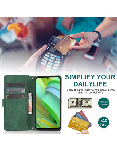 Funda Asuwish Flip Verde para Motorola Moto G Power 5G 2023