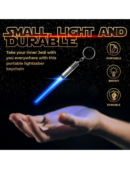 Llavero Espada Láser LED Star Wars 8 Modos de Color 10.16 cm Llavero Espada Láser LED Star Wars 8 Modos de Color 10.16 cm