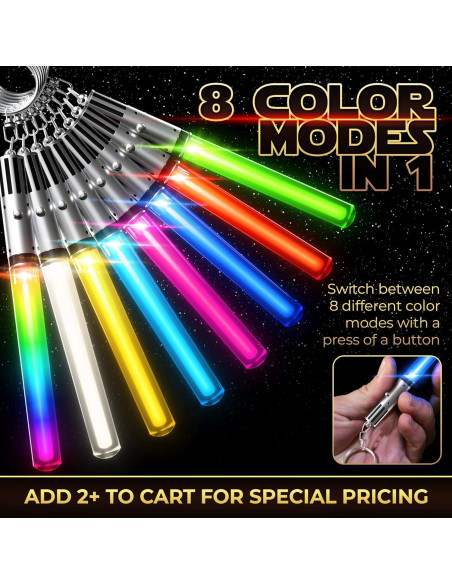 Llavero Espada Láser LED Star Wars 8 Modos de Color 10.16 cm Llavero Espada Láser LED Star Wars 8 Modos de Color 10.16 cm