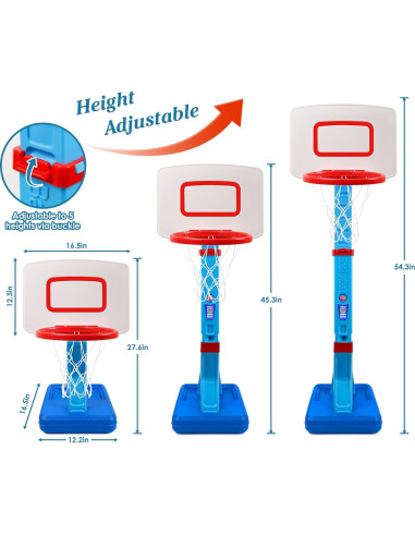 Aro de Baloncesto Ajustable SUPER JOY para Niños 0.70-1.37m