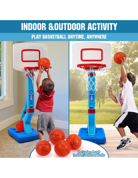 Aro de Baloncesto Ajustable SUPER JOY para Niños 0.70-1.37m Aro de Baloncesto Ajustable SUPER JOY para Niños 0.70-1.37m