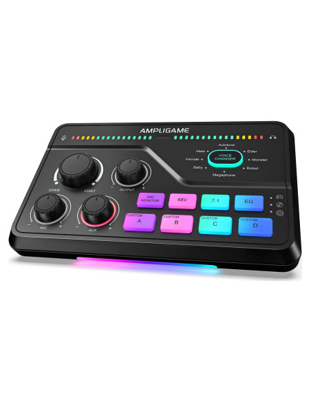 Mezclador de Audio Gaming Fifine SC8 - Sonido Surround 7.1 Mezclador de Audio Gaming Fifine SC8 - Sonido Surround 7.1